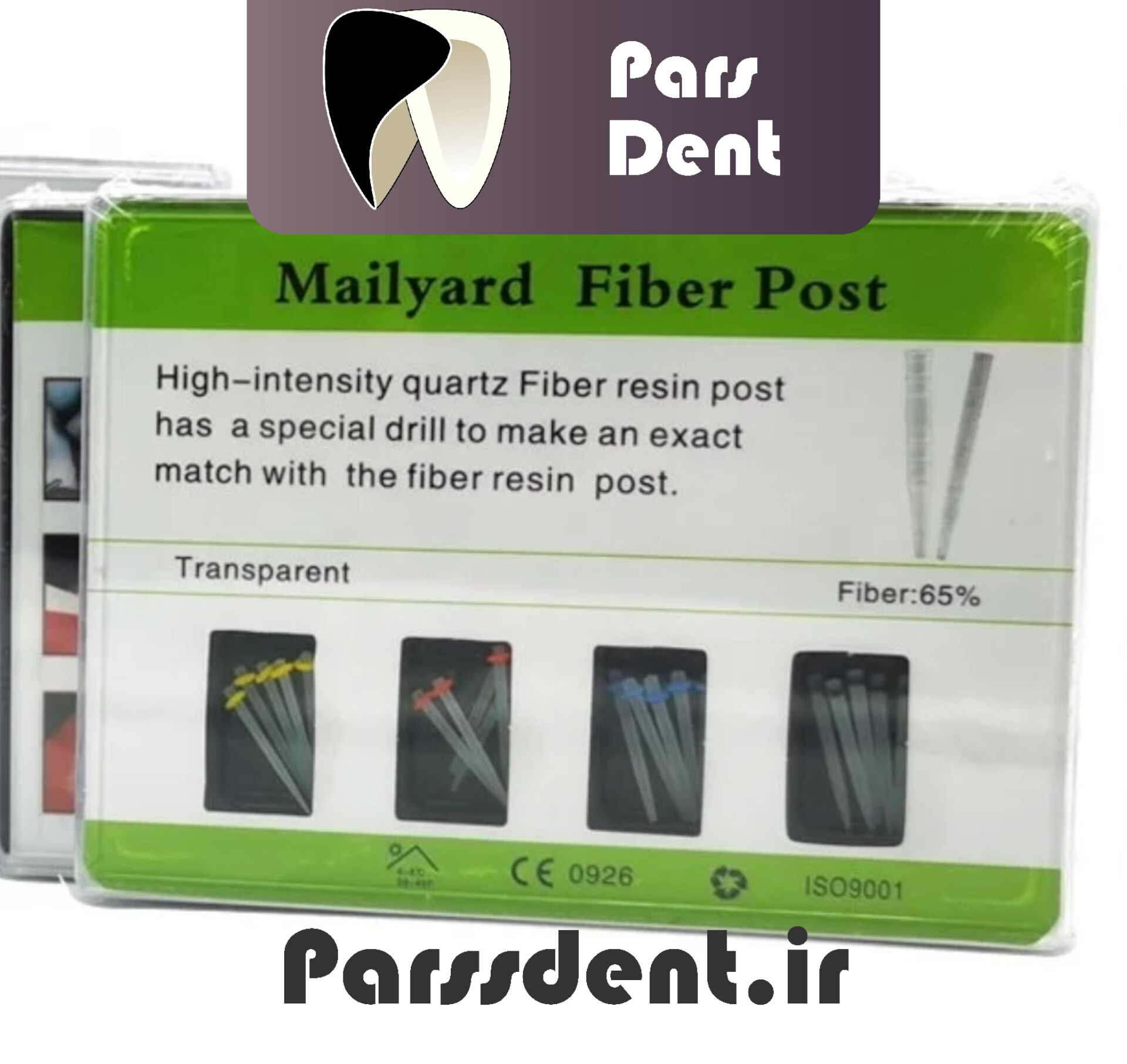 کیت فایبر پست 20 عددی با دریل مایلارد Mailyard Fiber Post